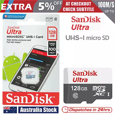 SanDisk Micro SD Card 128GB TF SDXC Class 10 Mobile Smart Phone Tablet Memory • $19.90