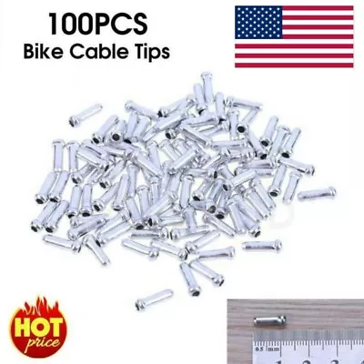 100Pcs Alloy Bicycle Bike Inner Wire Gear Brake Cable End Caps Crimp Ferrule Kit • $1.95