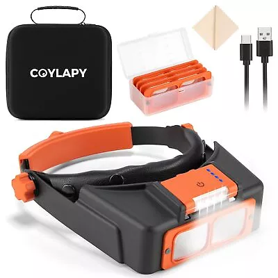 Magnifying Glasses With Light For Close Work Rechargeable Headband Magnifier... • $49.13