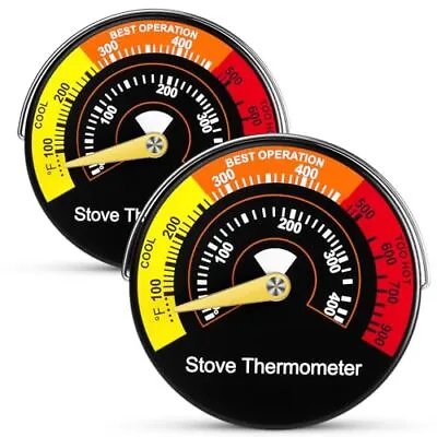 Wood Stove Thermometer Magnetic Stove Pipe Thermometers Fireplace Temperature Ga • $14.47