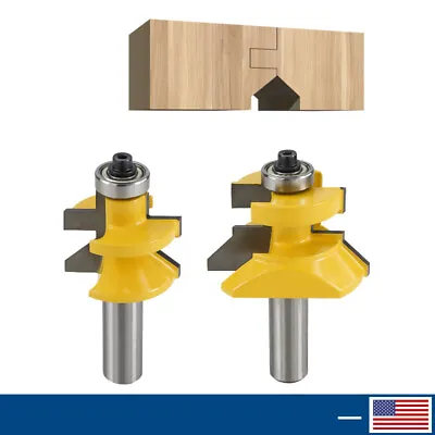 $18.29 • Buy 1/2 Shank V Groove & Matched Tongue Router Bit Set 2PCS Tenon Joint Cutter