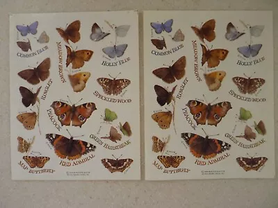 Vintage 1994 Hallmark Stickers Marjolein Bastin BUTTERFLIES (2) Complete Sheets • $9.99