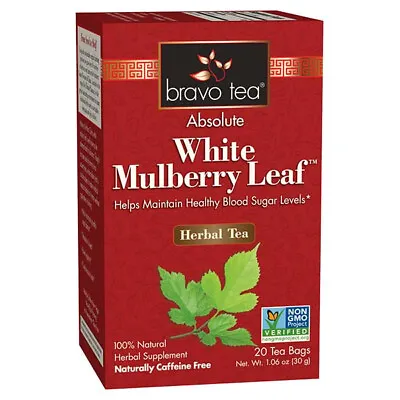 Bravo Herbal Tea Absolute White Mulberry Leaf 20 Bags Blood Sugar Levels NON-GMO • $7.99