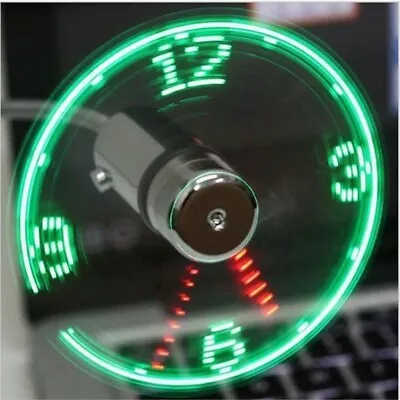 Hand Mini USB Fan Featuring A Flexible Gooseneck LED Clock • $45