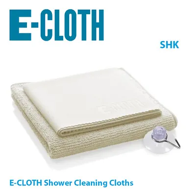 E-CLOTH Shower Cleaning And Chrome Glass Polishing Microfibre Cloths 2 Pack SHK • £8.99