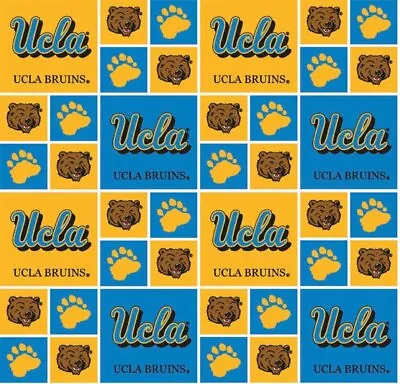 NCAA UCLA Block UCLA-020 Cotton Fabric By The Yard • £19.23
