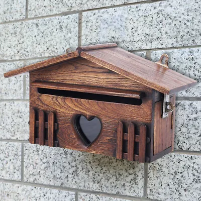 $42.32 • Buy Vintage Post Mailbox Wood Decorative Wall Mounted Design Small Post Mail Box