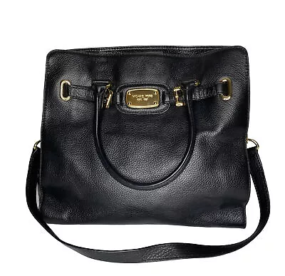 MICHAEL Michael Kors Black Leather Hamilton East West Tote *GOLD Hardware • $69.95