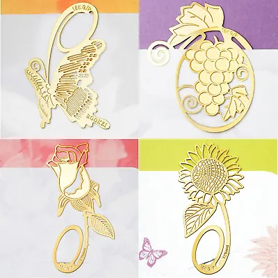 Gold Butterfly Rose Flower Leaf Animal Feather Cute Metal Bookmark Book Marker • £1.99