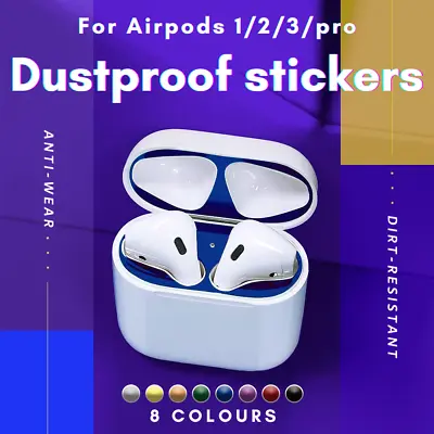 $4.85 • Buy Iron Shavings Metal Film Sticker Dust Guard Protective Cover AirPods 1/2/3 PRO