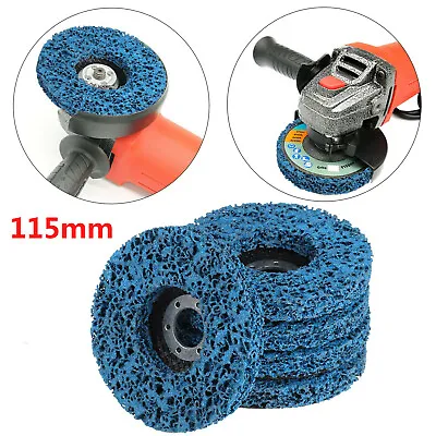 5X 115mm 4.5  Poly Strip Wheel Discs Paint Rust Remove Abrasive Angle Grinder UK • £14.69