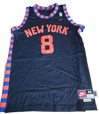 Rare #8 Nike New York Nicks Latrell Sprewell Jersey Vintage Size M +2 Length • $18.50