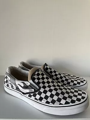 Mens Vans Classic Checkerboard Slip On Canvas Shoes Size UK 12 Good Condition • £24.99