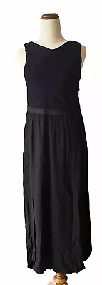 Witchery Elasticised Bodice Black Sleeveless Maxi Dress Size 10 Grecian Vibes • $12