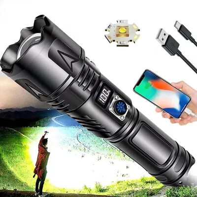 Super Bright 2000000LM 1500M LED Flashlight Zoom High Powerful Tactical Torch ## • $25.99