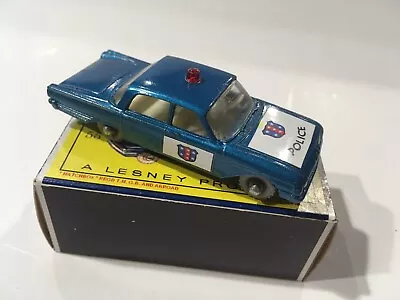 Vintage Lesney Matchbox 55 Custom Police Car With Silver  Wheels Nice Repro Box • $49.95