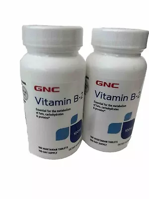 (2 Pack) GNC Vitamin B-2 100mg 100 Vegetarian Tablets Each Exp 06/2027+ • $15.89