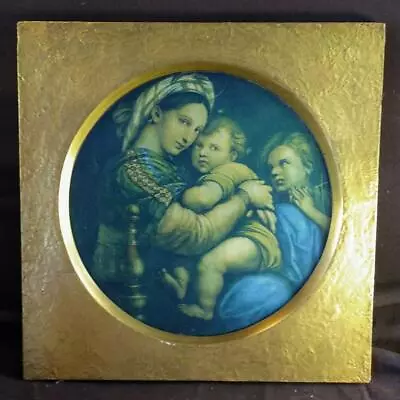 Vintage Religious Print Framed The Madonna Of The Chair By Rafeal Christian Art • $101.25