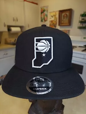 Indiana Pacers Hat Cap Snapback Black White State Logo NBA New Era 9Fifty • $13.99