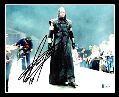 Wwe The Undertaker Hand Signed Autographed 8x10 Photo With Beckett Coa Rare 7 • £177.21