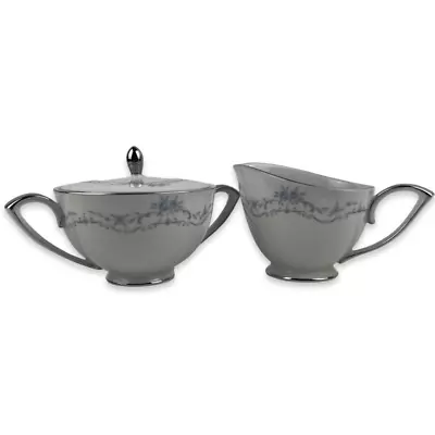 Mikasa Chadsworth Sugar Bowl And Creamer Set Jyoto Blue Floral 8273 VTG Japan • $17.39