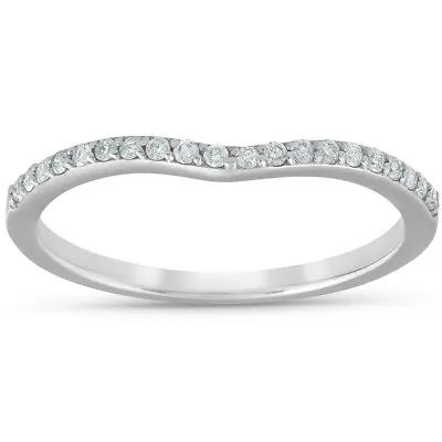 £69 • Buy 0.50 Ct Diamond Round Cut Half Eternity Wedding Band Ring 14K White Gold Finish