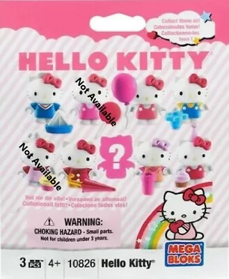 MEGA BLOKS 2011 Hello Kitty Series 1 - # 10826 - VHTF Rare (6) Pcs NEW Clear Bag • $24.99