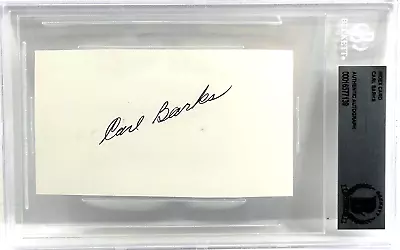 CARL BARKS Signed Autograph Slabbed Encapsulated Index Card BAS Donald Duck • $199.99