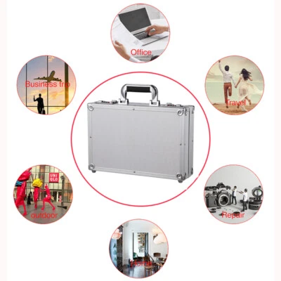 $39.99 • Buy Aluminum Hard Case With Foam Briefcase ToolBox Carrying Portable Tool Case