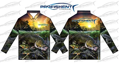 Profishent Tackle Fishing Shirt Sublimated Murray-Cod Redfin - Choose Size (SLSC • $59.90