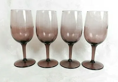 4 Libbey Stemware Wine Glasses 6  Pink Plum Purple Ombre Vintage • $19.99