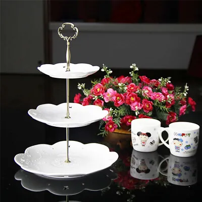 3 Tier Cake Plate Cupcake Stand Rack Fittings Handle Rod Wedding Party STOCK • £6.06