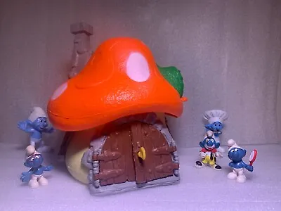 Rare Vintage 40001 Old Large Mushroom Smurfs House Schleich - No Part Is Missing • $84.24
