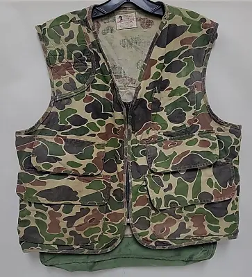 Vintage Canvasback Water Repellent Camo Duck Hunting Game Pouch Zip Vest (L?) • $24.99