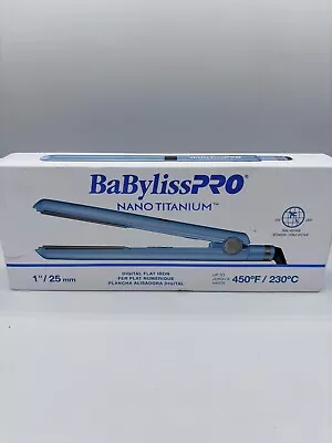 BaByliss PRO 1 Inch Nano Titanium 450f Straightening Iron Blue Open Box (tested) • $49.99