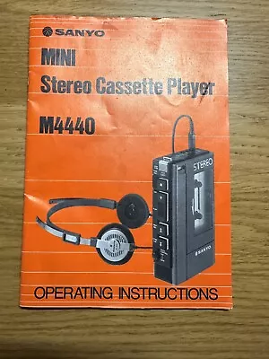 Sanyo Mini Stereo Cassette Player - Operating Instructions • £4