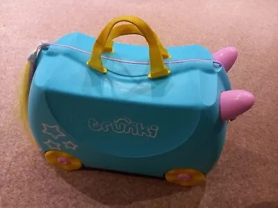 Trunki Ride On Suitcase Una The Unicorn. Turquoise. Used. • £15