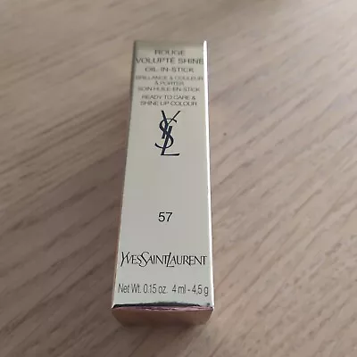 Yves Saint Laurent ROUGE VOLUPTÉ SHINE LIPSTICK In Red Rouge Spencer/57 - 4ML. • £14.99