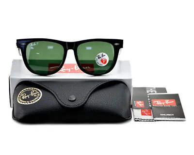 Ray-Ban Sunglasses RB2140 Original Wayfarer Clasic Black Frame Green Lens 54mm • $65.99