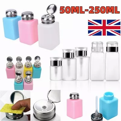 £3.77 • Buy Empty Clear Nail Pump Dispenser Acetone Polish Remover Alcohol Liquid Bottle UK'