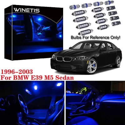 21Pcs Blue 10K Canbus Interior LED Lamp Light Kit For 1996-2003 BMW E39 M5 Sedan • $20.57
