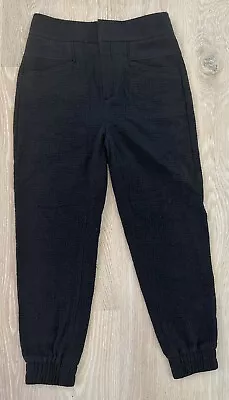 HELMUT LANG Wool Blend Black Pants 00 Womens Textured Pattern Excellent • $26.14