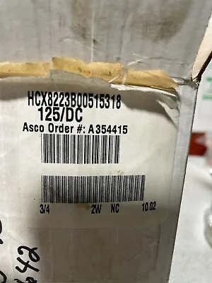 Asco Red Hat HCX8223B00515318 High Pressure Solenoid Valve 3/4 NPT 125VDC 300PSI • $224.95