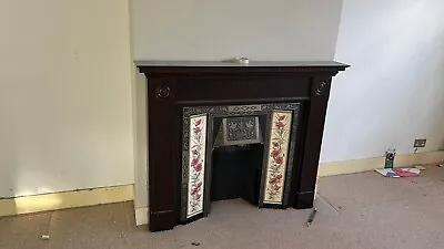 £300 • Buy Fireplace Cast Iron Victorian Style Insert And Wooden Surround And Fire Back
