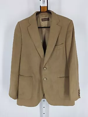 Lanvin Paris Vtg 70s Mod Disco Beige Ultra Feather Suede Blazer Jacket 40  • $119.99