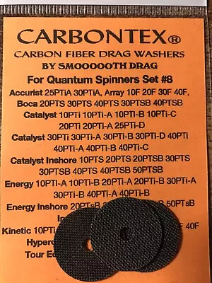 SMOOTH DRAG QUANTUM Spinners ACCURIST 25 BOCA 20 CATALYST 10 CARBONTEX    • $8.60