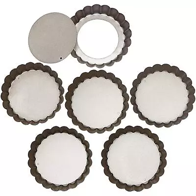 Webake 4 Inch Mini Tart Pan Set Of 6 Non-Stick Small Tart Mold Quiche Pans • $24.29
