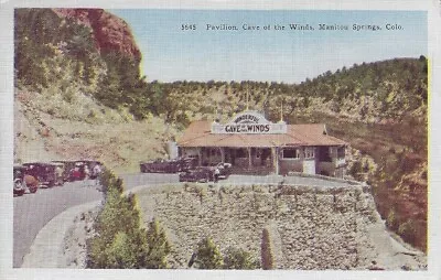 Postcard CO Pavilion Cave Of The Wind Manitou Springs Colorado - C1938 • $4.75