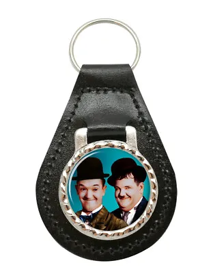 Laurel And Hardy Leather Key Fob • £7.99