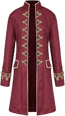 FunParrot Men's Steampunk Vintage Tailcoat Jacket Gothic Victorian Frock Coat Un • $119.63